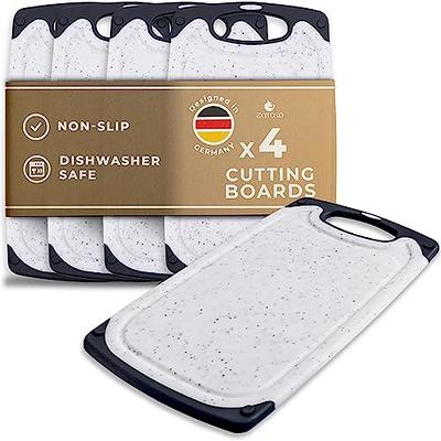 Exitoso Small Cutting Board Set of 6 - BPA Free Cutting Boards for Kitchen  Dishwasher Safe - Non Slip Plastic Cutting Board with Juice Groove - Small