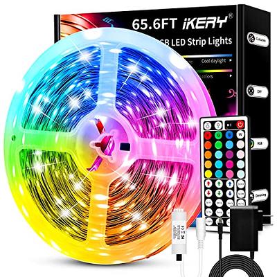 DAYBETTER 100ft LED Strip Lights,Color Changing with 44Keys Remote Controller and 12V Power Supply,Flexible Cuttable LED Lights for Bedroom, (2rd Gen)