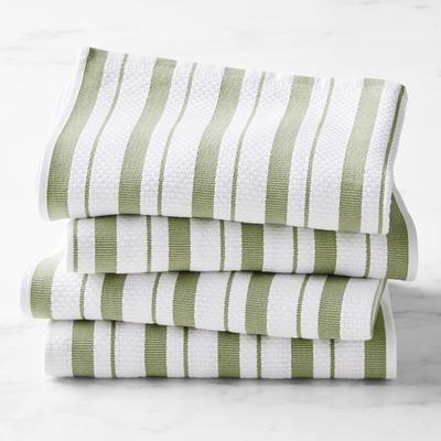 Williams Sonoma Classic Stripe Towels, Set of 4, Sage Green - Yahoo Shopping