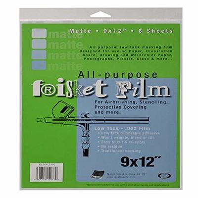 Grafix All Purpose Low Tack Frisket Film SSelf-Adhering Removeable Adhesive  Sheets, for Airbrushing, Retouching, Stencils, Rubber Stamping, Watercolor,  and Masking, 9 x 12, Matte, 6 Pack, 9 x 12 - Yahoo Shopping