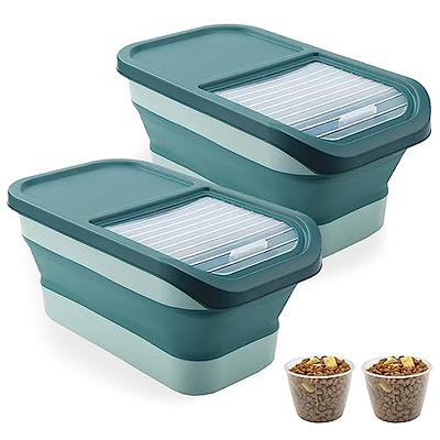 Somkaco Dog Food Storage Container, Collapsible Dog Food Container with Transparent Lid and Scoop, Large Pet Food Storage for Dog, Cat and Other Pet