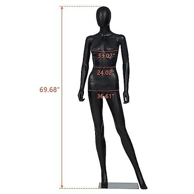 kinbor Full Body Female Mannequin - Woman Dress Form Adjustable Dress Model,  Display Manikin Mannequin Stand Realistic Mannequin with Metal Base for  Retail Clothing Shops, Black - Yahoo Shopping