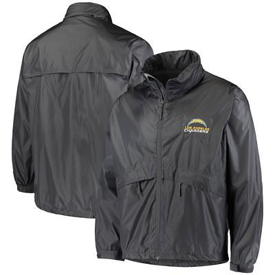 Men's Antigua Black Los Angeles Chargers Protect Lightweight Full-Zip Jacket