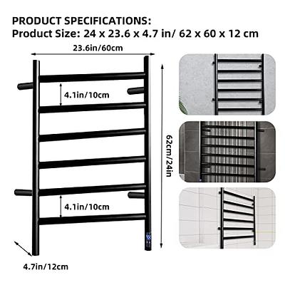 Stranthother Towel Warmer Wall Mount,Towel Heater Rack,Electric Heated  Towel Rack,Plug-in/Hardwired Towel Warmer Rack,with 2/4h Timer,Stainless  Steel 8 Bars Bath Towel Heater,Heated Drying Rack,Black - Yahoo Shopping