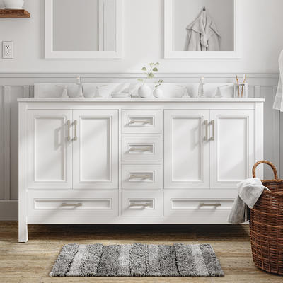 Sauget 72 Double Bathroom Vanity Set Wade Logan Base Finish: White