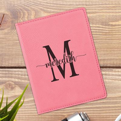 Personalized Leatherette Passport Cover and Cards Holder | Custom Engraved with