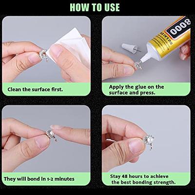 B-7000 Clear Glue Adhesive for Crafting, Industrial Strength Semi Fluid  B7000 Glue with Precision Applicator Tips, Art Dotting Stylus Pens for DIY