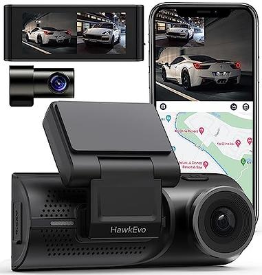 HawkEvo 4K/2.5K Dash cam Front and Rear, 3.2'' in Display with GSP, WiFi,  G-Sensor, Super Night Vision, Loop Recording, 24H Parking Mode, Wide Angle  Dash Camera for Cars/Trucks, Supports 256GB Max 