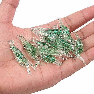 15pcs 2 Inch Artificial Glow Fishing Shrimp Baits Soft Shrimp