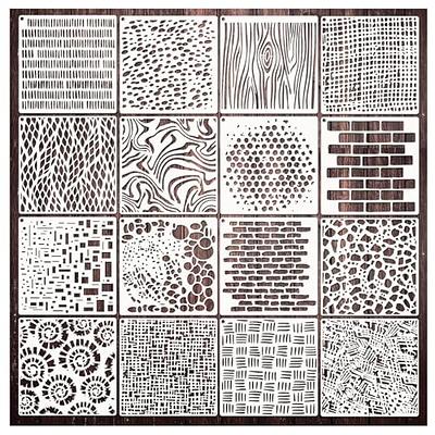  16PCS Christmas Stencils for Painting on Wood Wall