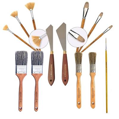 Fuumuui Oil Paint Brushes, 11pcs Professional 100% Natural Chungking Hog Bristle Artist Paint Brushes for Acrylic and Oils Painting with A Free