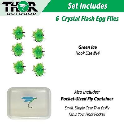 Thor Outdoor Crystal Flash Egg Fly - 6 Pc Set with Case, Green Ice, Sizes  10 to 14 - Wet Fishing Flies for Steelhead Trout, Salmon, Panfish, Bluegill  - Yahoo Shopping