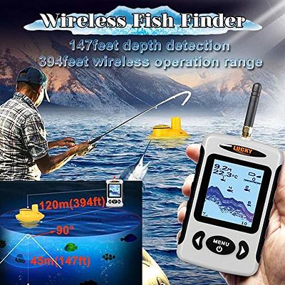 LUCKY Sonar Handheld Fish Finder Wireless Transducer Handheld Fish Finders  Boat Kayak LCD Depth Finder Portable Display Sensor