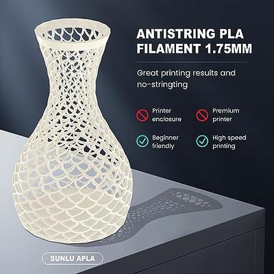 SUNLU AntiString PLA Filament 1.75mm APLA 3D Printer Filament 1.75mm, 1kg  Spool (2.2lbs), Dimensional Accuracy +/- 0.02mm, Neatly Wound 3D Printing  Filament Fit Most FDM 3D Printers, 1000g Cream White - Yahoo Shopping