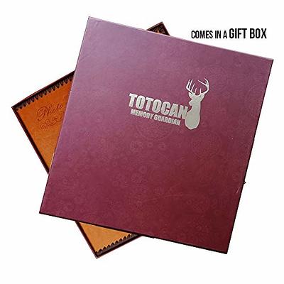Totocan Photo Album Self Adhesive, Huge Magnetic Self-Stick Page Picture  Album with Leather Vintage Inspired Cover, Hand Made DIY Albums Holds 3X5
