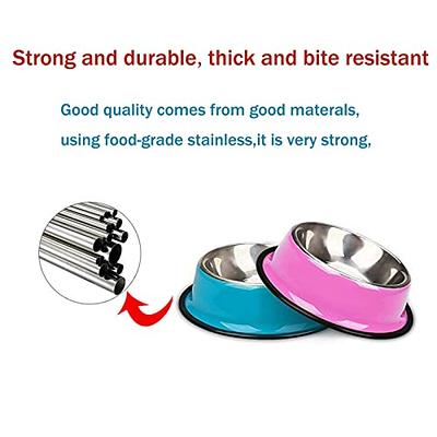 AsFrost Asfrost Dog Food Bowls Stainless Steel Dog Bowls, Food Water Bowl  Set With No Spill Non-Skid Silicone Mat, Dog Dish Double Pet F