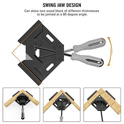 90 Degree Angle Clamps, Woodworking Corner Clip, Right Angle Clip Fixer,  Set of 4 Clamp Tool with Adjustable Hand Tools (orange+black) 