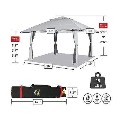 CROWN SHADES 13X13 Outdoor Pop Up Gazebo Patended Center Lock Quick Setup  Wheeled STO-N-Go Cover Bag Instant Canopy Tent with Mosquito Nettings  (13x13, Blue) 