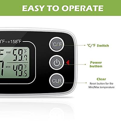 KeeKit Refrigerator Thermometer, 2 Pack Digital Freezer Thermometer,  Upgraded Fridge Thermometer with Large LCD Display, Max/Min Record Function  for Kitchen, Home, Restaurants - Black - Yahoo Shopping