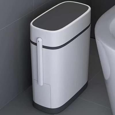 FDW Garbage Can 13 Gallon 50 Liter Kitchen Trash Can for Bathroom Bedroom  Home Office Automatic Touch Free High-Capacity with Lid Brushed Stainless  Steel Waste Bin