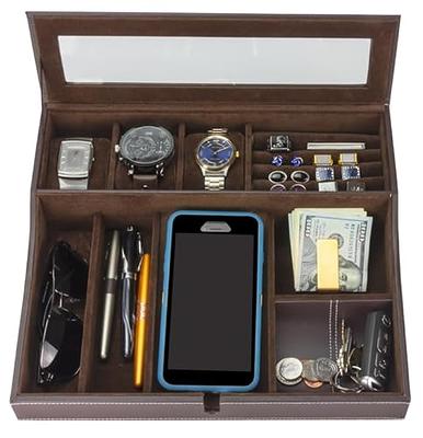 Glenor Co Watch and Sunglasses Box with Valet Tray for Men -14