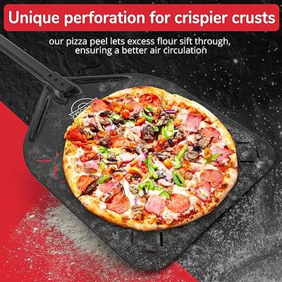  Senwosa Must-have Pizza Oven Accessories Kit: Pizza Peel 12  inch, Pizza Spinner Fork & Bubble Popper, Pizza Oven & Stone Brush  w/Scraper, Gas and Wood Fired Pizza Oven Tools Set 