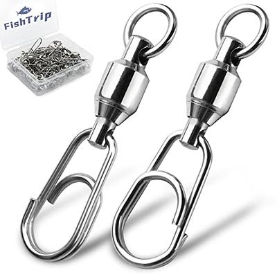 FishTrip 30Pcs Ball Bearing Fishing Swivels with Oval Split Ring, Stainless  Steel Snap Swivel Saltwater,Heavy Duty Terminal Tackle Connector (8#) -  Yahoo Shopping