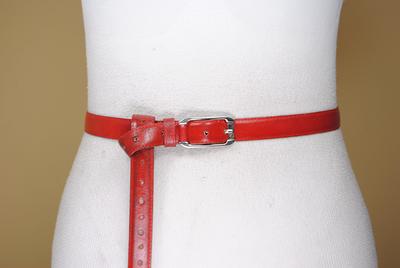 CTM Women's Skinny Leather Dress Belt