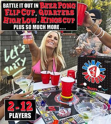 DRINK-A-PALOOZA Board Game: Fun Drinking Games for Couples Game Night  The  Drinking Board Game for Parties That Combines Beer Pong + Flip Cup + Kings  Cup Card Game and All The