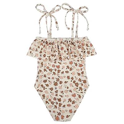  Baby Girl Swimsuit Cute Bathing Suit with Ruffles Swimwear (3  to 6 Years) Summer Beautiful (Purple, 3-4 Years): Clothing, Shoes & Jewelry