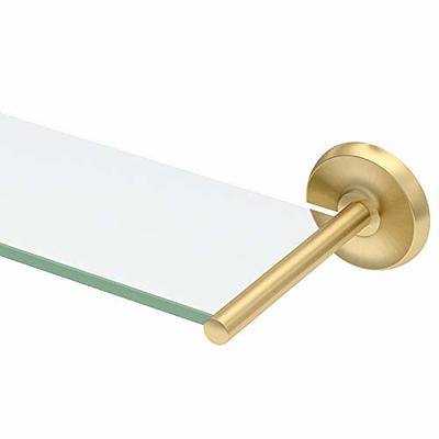 Gatco 5057 Designer II Glass Shelf, Brushed Brass/Wall Mounted