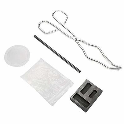 Torch Gold Silver Metal Casting Kit with Ceramic Crucible Tongs Flux Stir  Rod