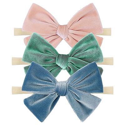 2pcs Silky Satin Hair Bows Hair Clip Black White Hair Ribbon