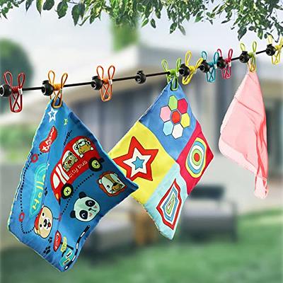 Very strong windproof cloth hanging Rope fence type non-slip Clothesline  Clothes Drying Rope Portable Travel Clothesline Adjustable for Indoor  Outdoor Laundry dryer Clothes hanging hooks Line cloth Hanger for Camping  Travel 