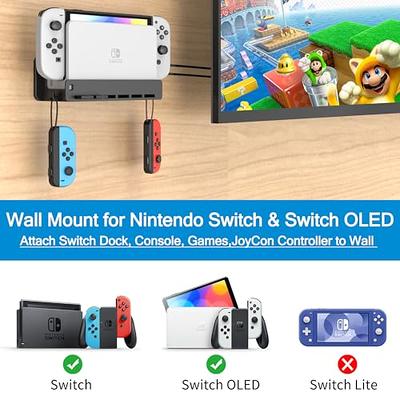  ZAONOOL Wall Mount for Nintendo Switch and Switch OLED, Metal  Wall Mount Kit Shelf Stand Accessories with 5 Game Card Holders and 4 Joy  Con Hanger, Safely Store Switch Console Near