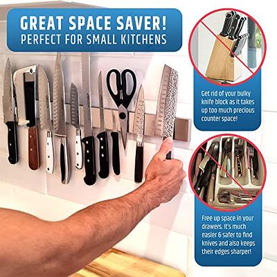 Strong Adhesive (No Drill) Magnetic Knife Holder for Wall