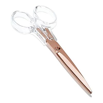 Acrylic Scissors,Stylish Scissors, Stainless Steel Scissors with Clear  Acrylic Handle, Stationery Tool for Office, Home, School (Rosegold)