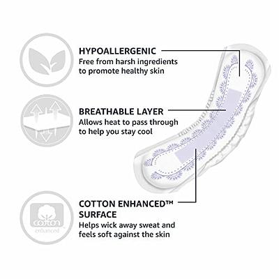 Basics Ultra Thin Incontinence, Bladder Control & Postpartum Pads  for Women, Regular Length, Light Absorbency, Unscented, 30 count, 1 Pack,  White (Previously Solimo) - Yahoo Shopping