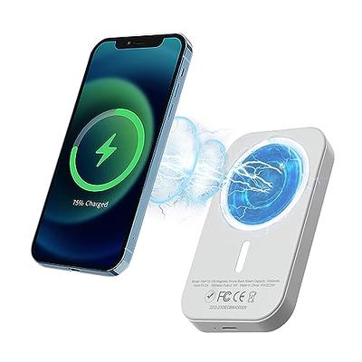 MOZOTER Magnetic Wireless Portable Charger,10000mAh Wireless Power Bank  with USB-C Fast Charging Cable,Outdoor Waterproof Battery Pack with LED