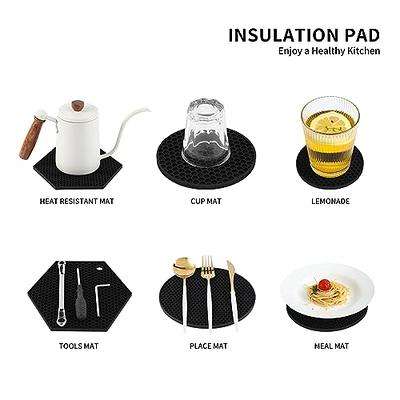 Table Mat Food Grade Heat-Resistant Silicone Rectangular Pot Holder Dining  Table Protective Pad Bar Tools 