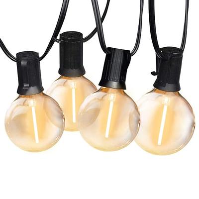 Brightown G40 Outdoor String Lights LED 25feet Patio Lights with 27 LED Shatterproof Bulbs(2 Spare), Waterproof Globe Hanging Lights Fo