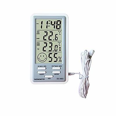 Refrigerator Freezer Thermometer Alarm Temperature Humidity Meter  Thermometer Hygrometer Indoor Outdoor With Probe