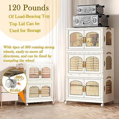 4 Tier Plastic Storage Bins 23QT, Stackable Storage Containers with Wheels  and Lids, Folding Storage Boxes,Closet Organizers and Storage,Collapsible  Organization and Storage for Bedroom,Kitchen,Dorm - Yahoo Shopping