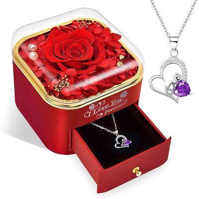 VIGG Eternal Rose with 925 Silver I Love You Necklaces for Women