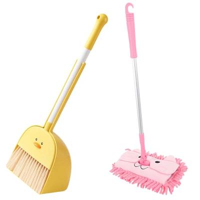 FOPNETS Kids Cleaning Set Toys 7 Piece Cleaning Toys for Toddlers Pretend  Play Cleaning Tools for Kids Wooden Detachable Housekeeping Broom Dustpan