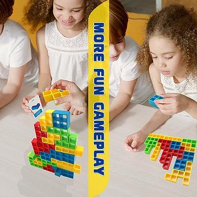 48 Pcs Tetra Tower Balance Stacking Blocks Game, Board Games for 2 Players+  Family Games, Parties, Travel, Kids & Adults Team Building Blocks Toy