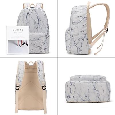 Marble Backpack Set For School Kids Teen Backpacks & Lunch Box