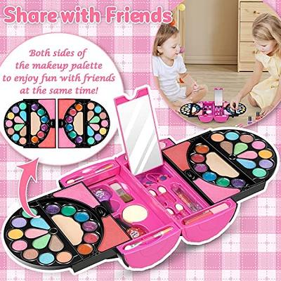 Winjess Makeup Kit for Kids Pretend Play Kids Makeup Sets for Girls 5-8  Washable Cosmetic Toys Real Make Up Set Toddlers Makeup Vanities with Music