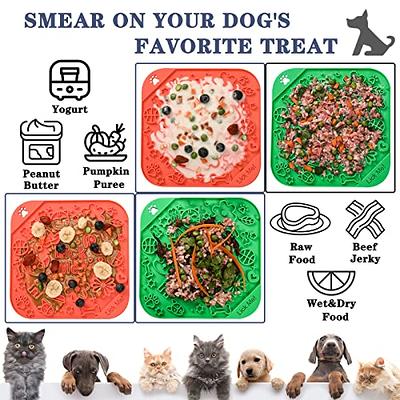 KILIN Dog Lick Pads 2 Pack,Dog Food Mat with Suction Cups,Dog Puzzle  Toy,Boredom & Anxiety Reducer,Alternative to Slow Feeder Dog  Bowls,Interactive
