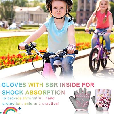 Funtery 2 Pairs Kids Bike Gloves Sport Gloves, Kids Unicorn Half